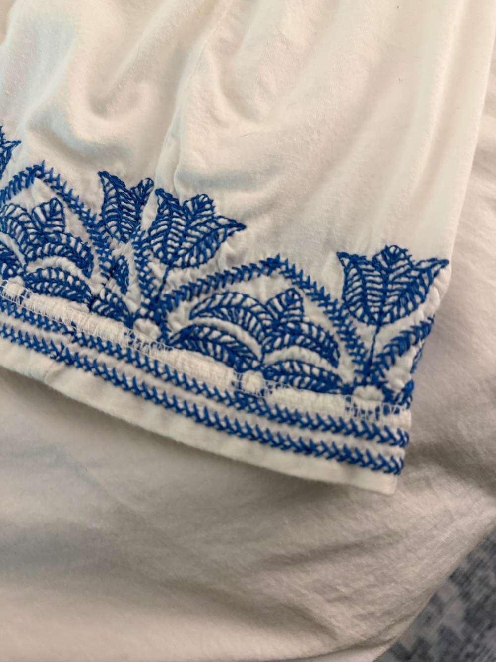 Johnny Was White Midi Dress with Blue Embroidery & Pink Floral - Picture 12 of 12